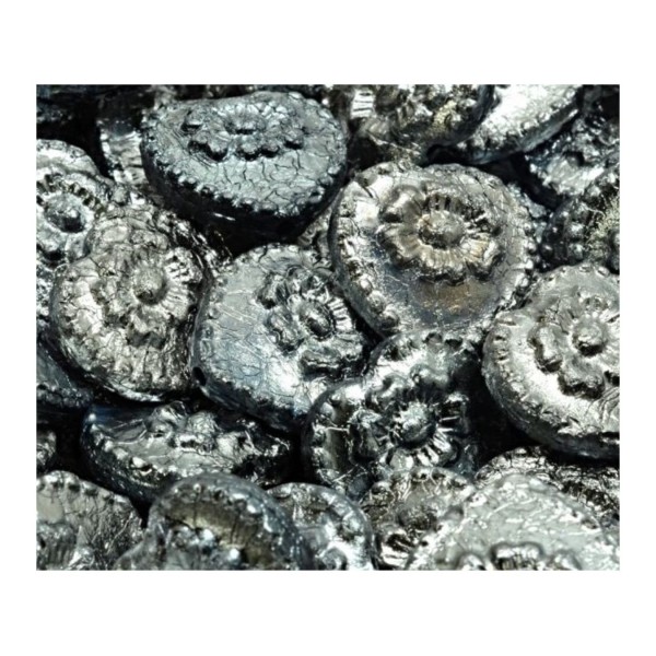 4pcs Graphite métallique d'argent Valentines Cœur de mariage avec fleurs Beads de verre tchèque 17mm - Photo n°1