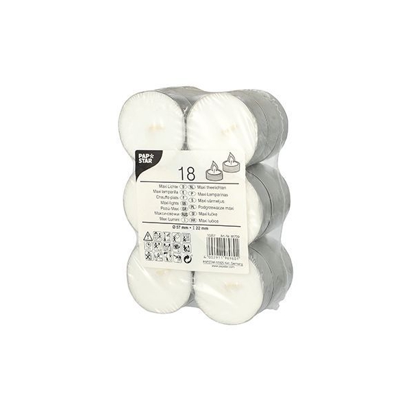 Bougies chauffe-plat Maxi, diamètre : 57 mm - Blanc - Photo n°1
