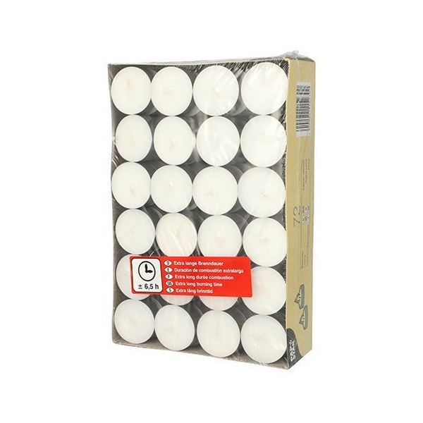 Bougies chauffe-plat, diamètre : 39 mm - Blanc - Photo n°1