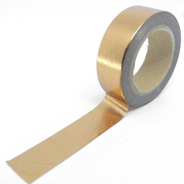 Washi tape brillant uni 10mx15mm cuivre - Photo n°1