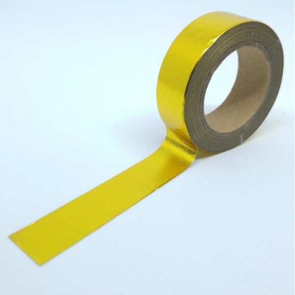 Washi tape brillant uni 10mx15mm or - Photo n°1