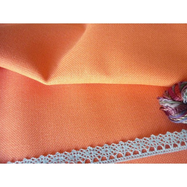 Toile à broder orange étamine coton Murano Lugana 12,6 fils - 50x60 cm - Photo n°2