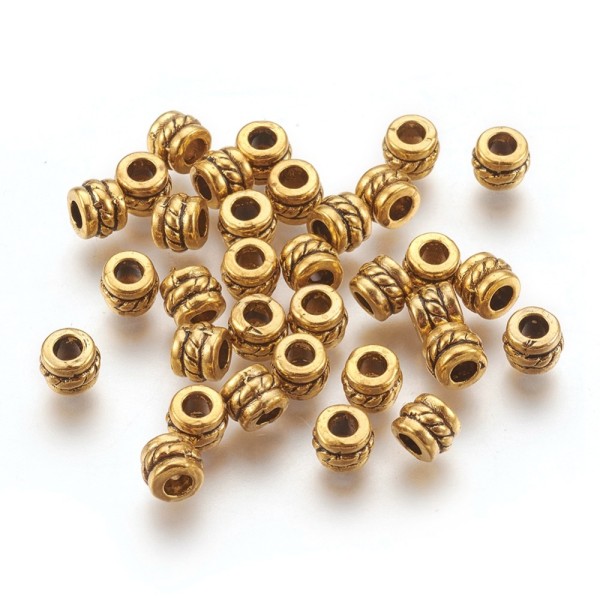 Perles métal intercalaire 4 x 5 mm doré x 20 - Photo n°1