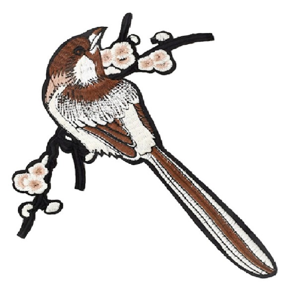APPLIQUE TISSU THERMOCOLLANT : oiseau 19*16cm (09) - Photo n°1