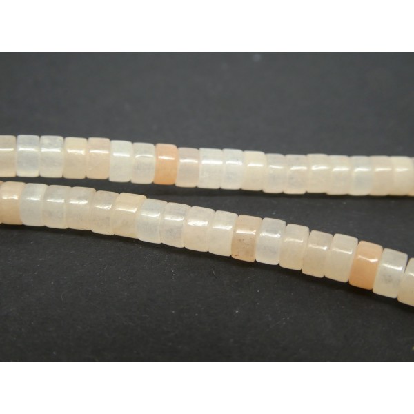 15 Perles rondelles Heishi 4*2.5mm Aventurine rose - Perles pierres naturelles - Photo n°1