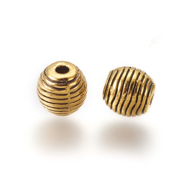 Perles métal intercalaires 6 mm doré x 10 - Photo n°1