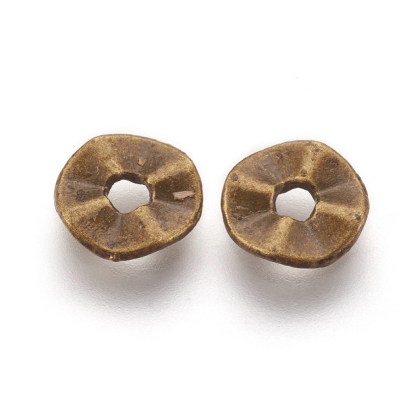 Perles intercalaire bronze ondulées 7 mm x 20 - Photo n°1