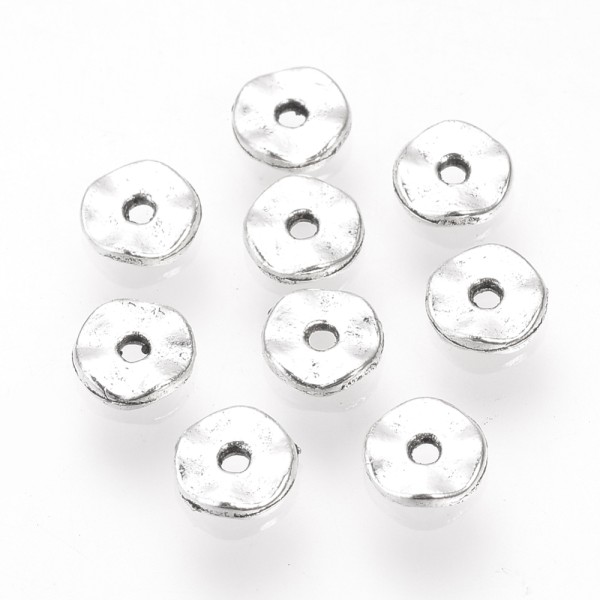 Perles intercalaire argenté ondulées 5 mm x 20 - Photo n°1