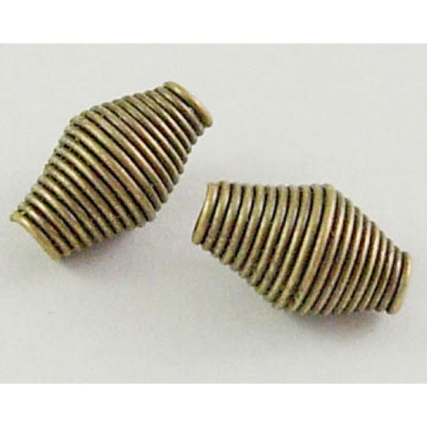 Perles métal ovale forme ressort 9 x 6 mm bronze x 20 - Photo n°0