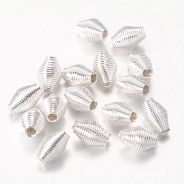 Perles métal ovale 11 x 8 mm argenté x 20 - Photo n°1