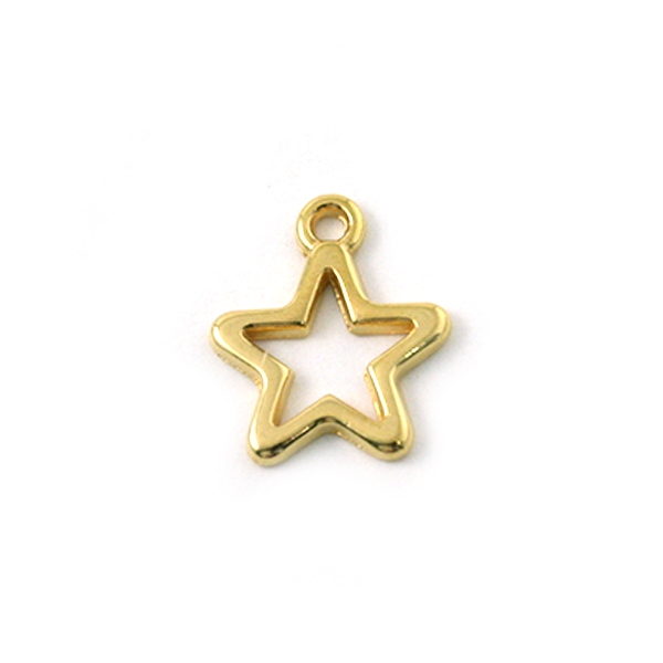 Breloque étoile évidé 14mm doré - Photo n°1