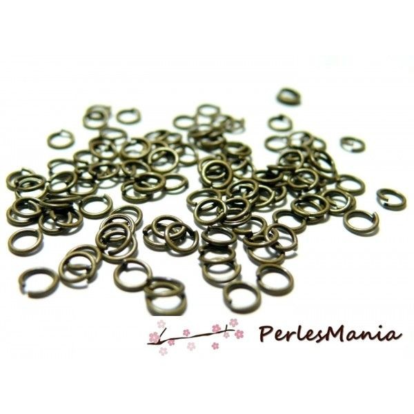 PS1101782 PAX 250 anneaux de jonction 5mm par 0,7mm métal finition Bronze - Photo n°1