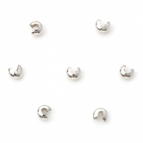 PS11859309 PAX 50 Caches Perles à Écraser 4mm métal finition Argent Platine - Photo n°1