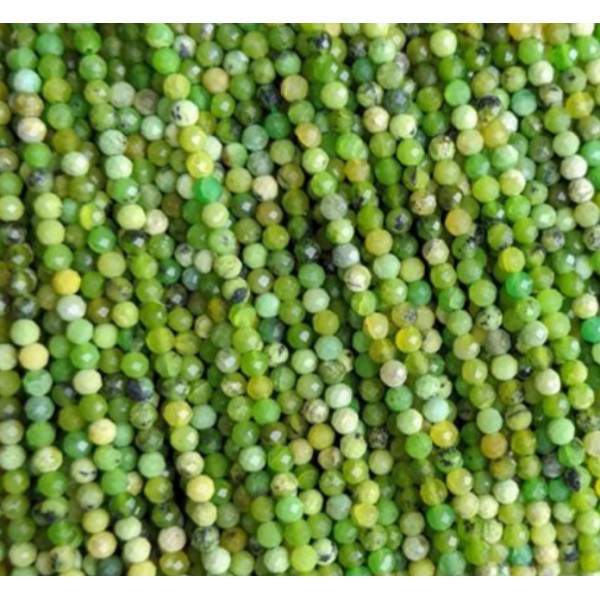 PS11665808 Lot de 19 cm perles rondes facettées 3mm Turquoise Verte - Photo n°1