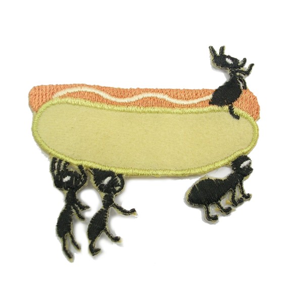 APPLIQUE TISSU THERMOCOLLANT : Hot dog 7*6cm (01) - Photo n°1