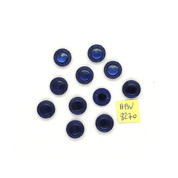 11 Boutons en résine bleu - 12mm - ABV8270 - Photo n°1