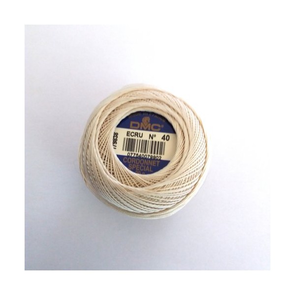 Fil coton pour crochet - cordonnet spécial- écru N°40 - DMC - AB1616 - Photo n°1