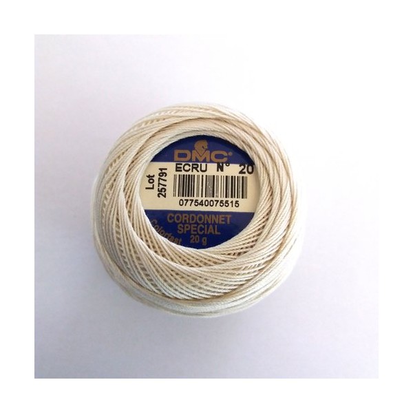 Fil coton pour crochet - cordonnet spécial- écru N°20 - DMC - AB1616 - Photo n°1