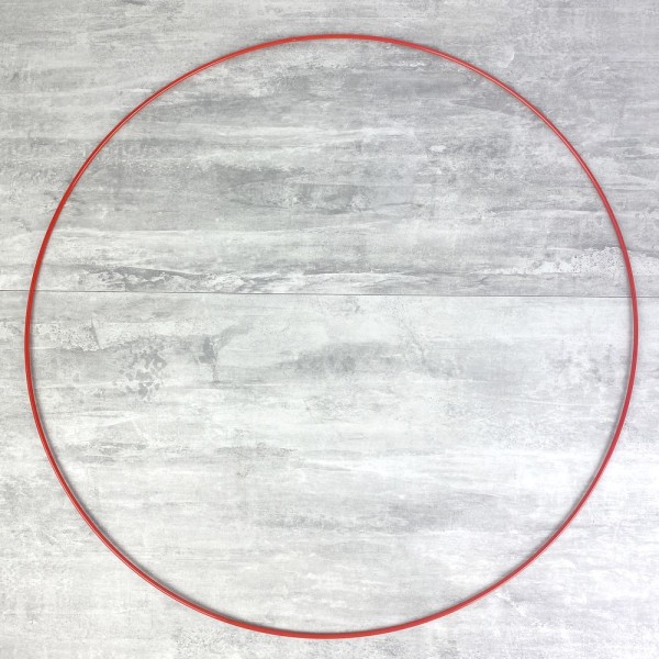 Cercle métallique rouge, diam. 60 cm pour abat-jour, Anneau epoxy Attrape rêves - Photo n°1