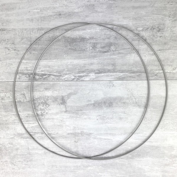 Lot de 2 Cercles métalliques gris acier, diam. 40 cm pour abat-jour, Anneaux argenté mat epoxy Attra - Photo n°1