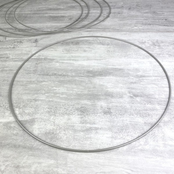 Lot de 5 Cercles métalliques gris acier, diam. 40 cm pour abat-jour, Anneaux argenté mat epoxy Attra - Photo n°3