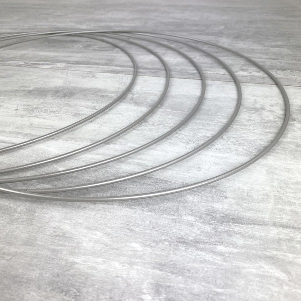 Lot de 5 Cercles métalliques gris acier, diam. 40 cm pour abat-jour, Anneaux argenté mat epoxy Attra - Photo n°4