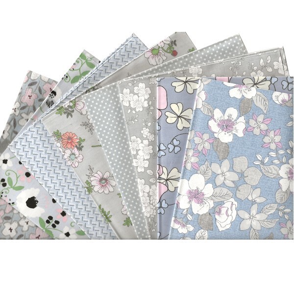8 coupons tissu patchwork coton couture 40 x 50 cm FLEURI AA 200 - Photo n°1