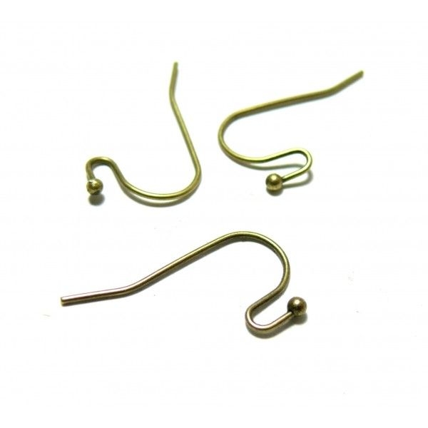 PS1168155 PAX 50 Boucles d'oreille crochet  avec bille  22mm Cuivre finition Bronze - Photo n°1