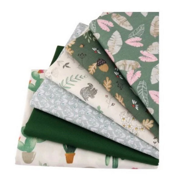 6 coupons tissu patchwork coton couture 40 x 50 cm FEUILLE ET 546 - Photo n°1