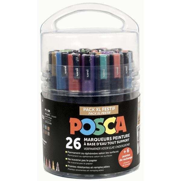 Marqueurs POSCA Pointes moyennes - 8 couleurs pastel - Marqueur POSCA - 10  Doigts