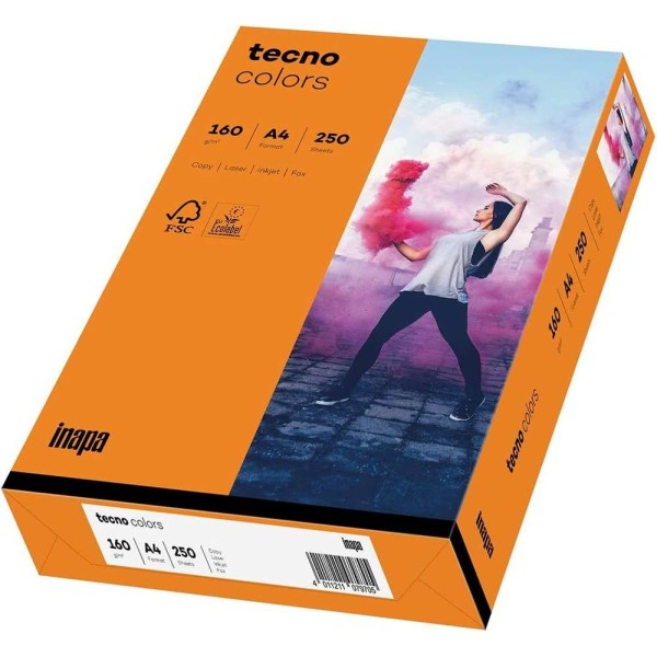 TECNO - Papier multifonction colors, A4, 160  g/m² - Orange - Photo n°1