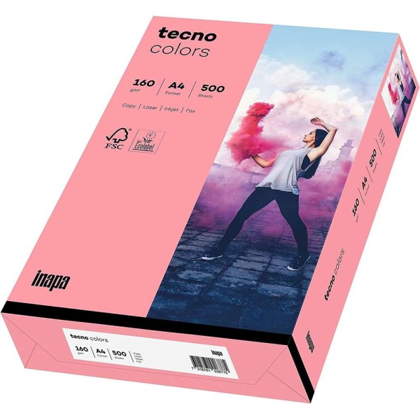 TECNO - Papier multifonction colors, A4, 160  g/m² - Rose - Photo n°1