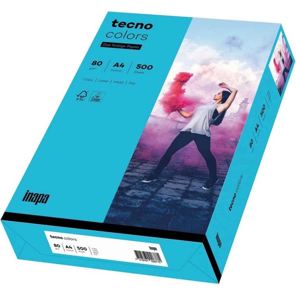 TECNO - Papier multifonction colors, A4, 80  g/m² - Bleu - Photo n°1