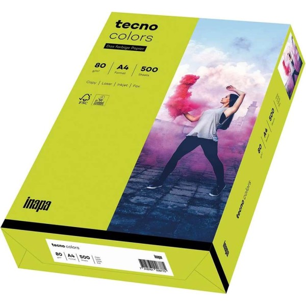 TECNO - Papier multifonction colors, A4, 80  g/m² - Vert brillant - Photo n°1