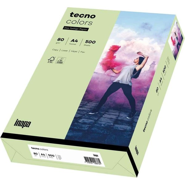 TECNO - Papier multifonction colors, A4, 80  g/m² - Vert moyen - Photo n°1