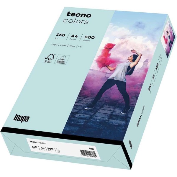 TECNO - Papier multifonction colors, A4, 160 g/m² - Bleu clair - Photo n°1