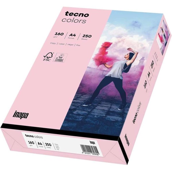 TECNO - Papier multifonction colors, A4, 160 g/m² - Rose clair - Photo n°1
