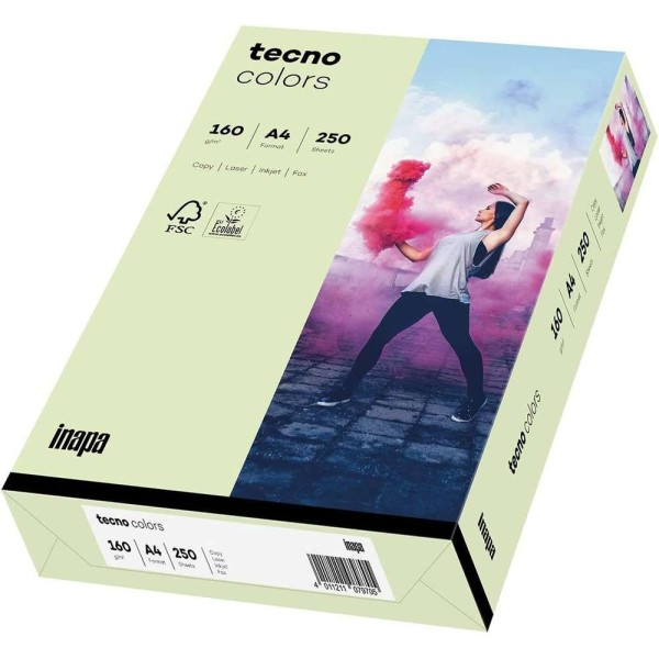 TECNO - Papier multifonction colors, A4, 160 g/m² - Vert clair - Photo n°1
