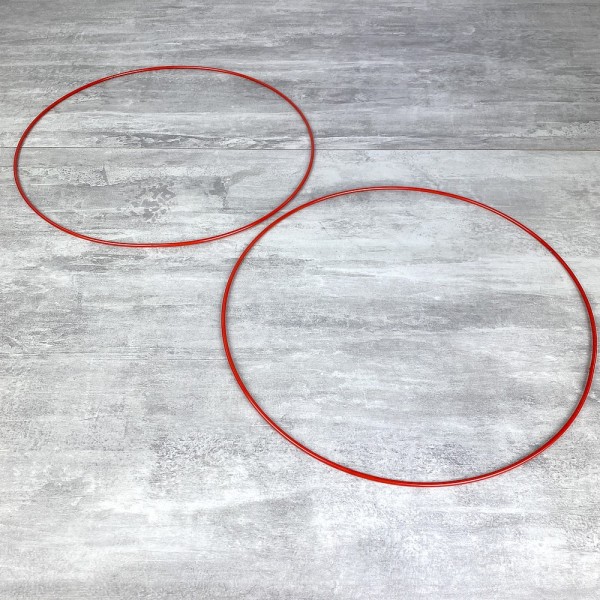 Lot de 2 Cercles métalliques rouge, diam. 30 cm pour abat-jour, Anneaux epoxy Attrape rêves - Photo n°3