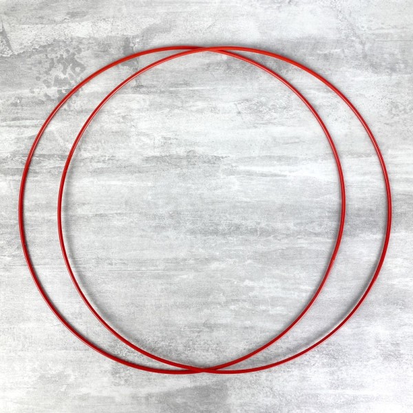 Lot de 2 Cercles métalliques rouge, diam. 30 cm pour abat-jour, Anneaux epoxy Attrape rêves - Photo n°1
