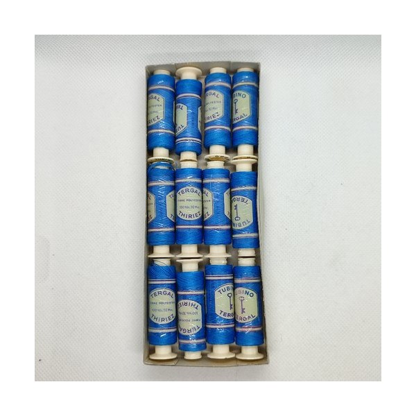 Boite de 12 bobines fil bleu turquoise - 92m - THIRIEZ - ABV8282 - Photo n°1