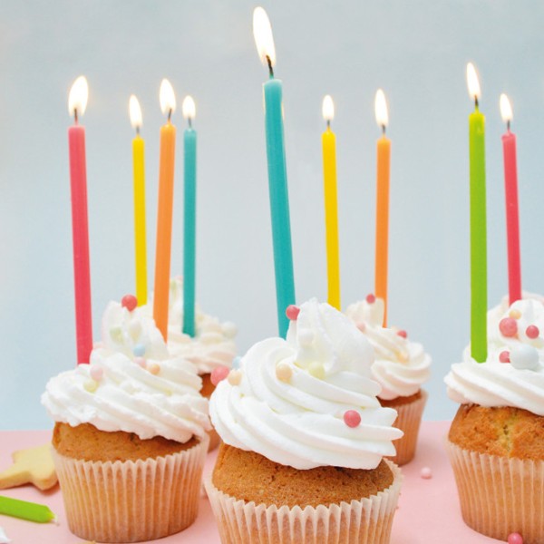 bougies anniversaire couleurs acidulées x 20 - Bougies anniversaire -  Creavea