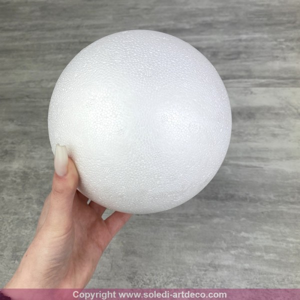 Lot de 4 boules pleines en polystyrène diamètre 15 cm, Styropor blanc densité professionnelle - Photo n°2