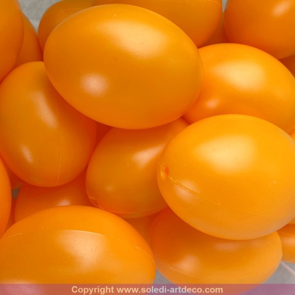 Lot XXL 250 Oeufs en plastique Orange clémentine, hauteur 6 cm, déco de Pâques et chasse aux oeufs - Photo n°2