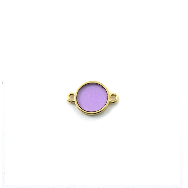 Connecteur rond violet transparent doré 12 mm - Photo n°1