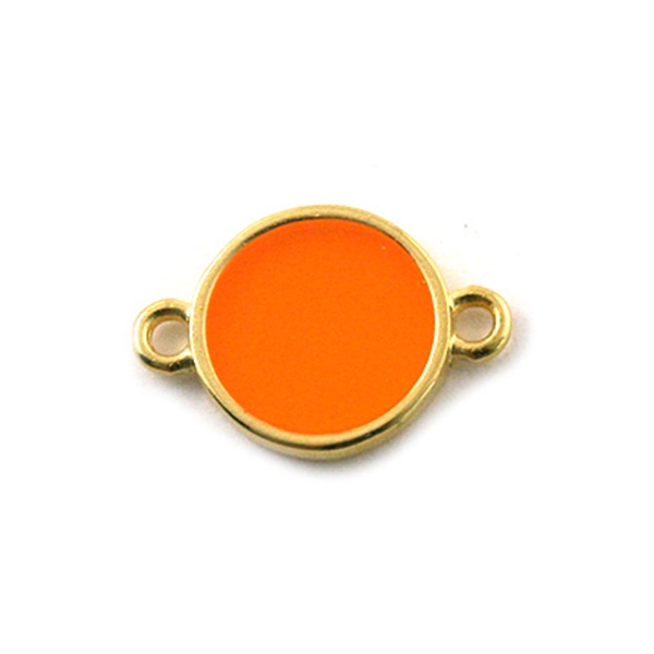 Connecteur rond orange transparent doré 19 mm - Photo n°1