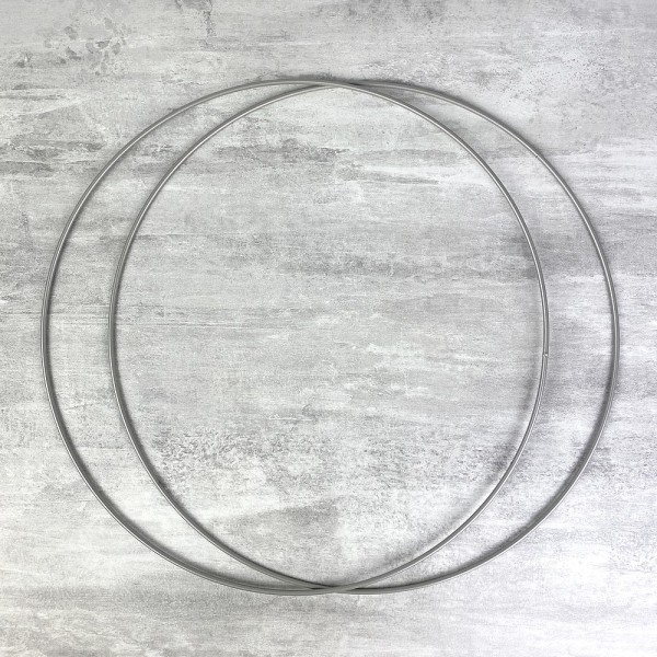 Lot de 2 Cercles métalliques gris acier, diam. 30 cm pour abat-jour, Anneaux argenté mat epoxy Attra - Photo n°1