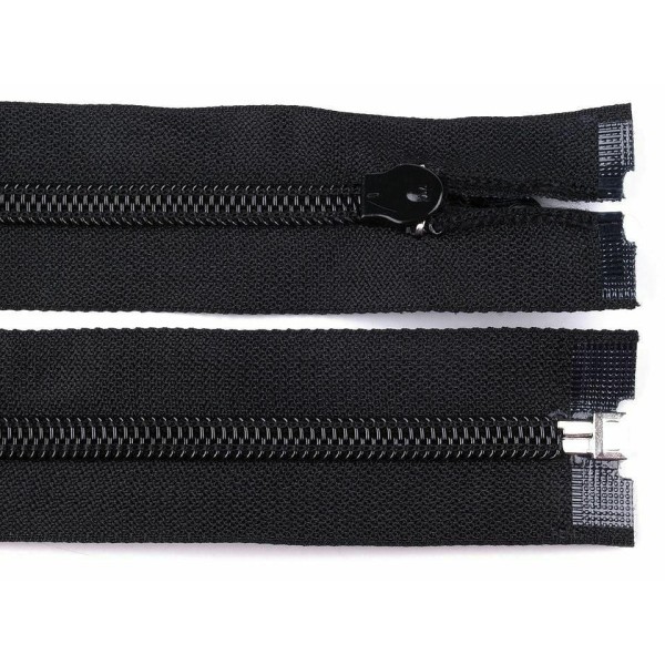 Zipper spirale imperméable 1pc gris foncé, largeur 7mm, longueur 60cm, spirale, divisible, zippers, - Photo n°3
