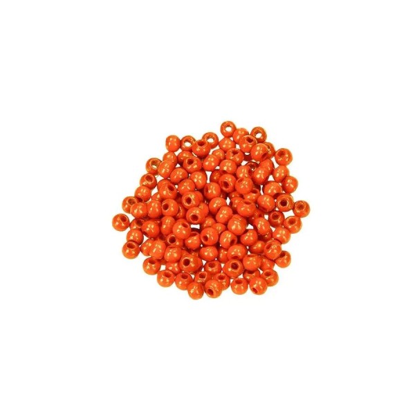 Gros lot 450 Perles en bois Orange, diam. 4 mm, perçage 1.5 mm - Photo n°1