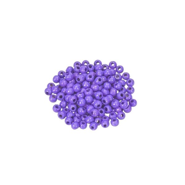 Gros lot 450 Perles en bois Violet lilas, diam. 4 mm, perçage 1.5 mm - Photo n°1